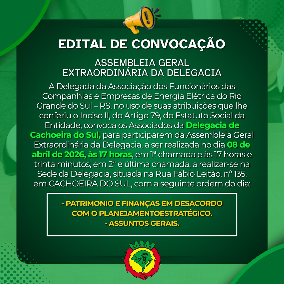 Convocação Cachoeira AFCEEE 2026