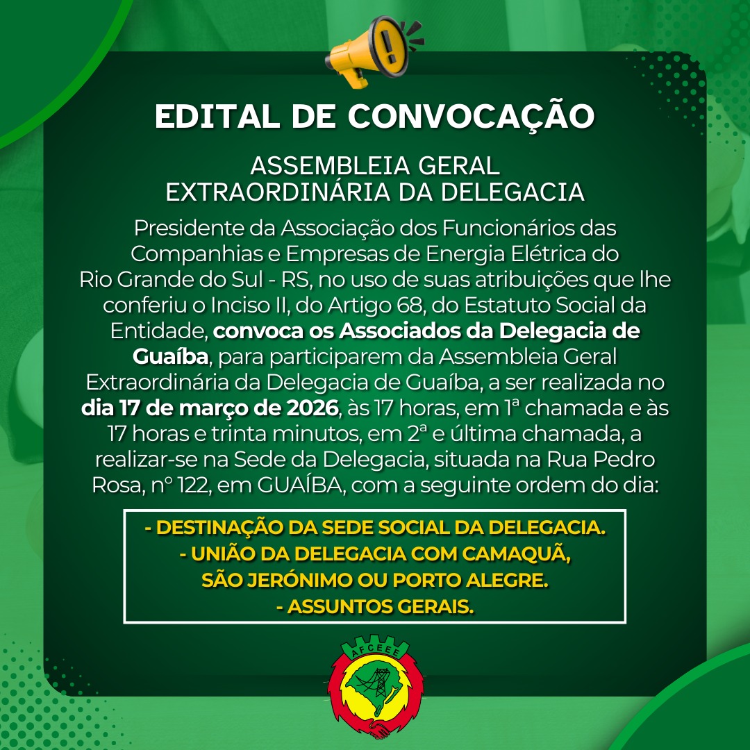 Convocação Guaiba AFCEEE 2026